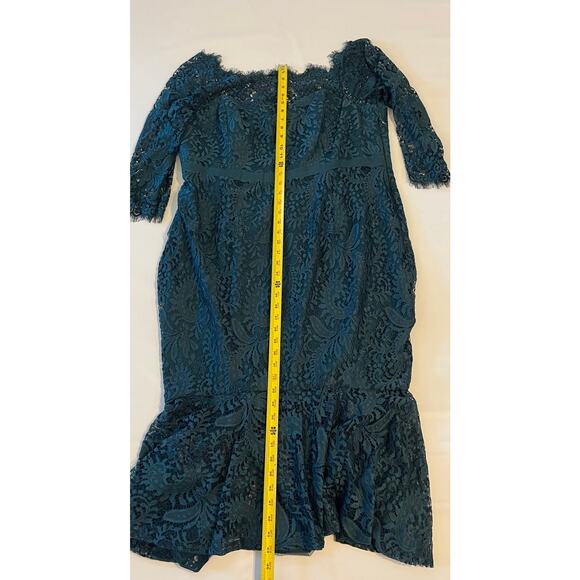 City Chic Floral Lace Maxi Dress Womens 18 Whimsigoth Forest Fairy Green Formal - Picture 4 of 15